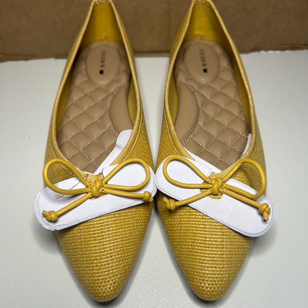 NEW Birdies Goldfinch Flat in Daffodil Raffia - 6